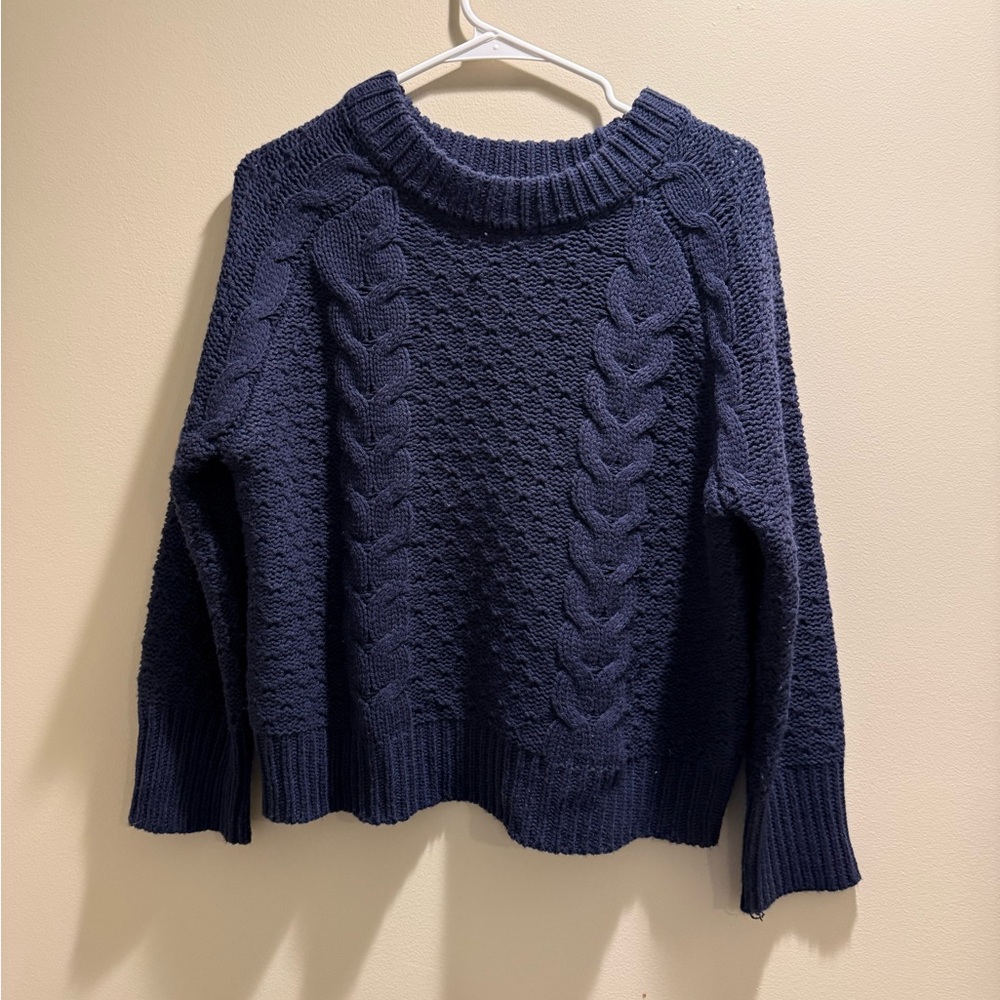 Alya Navy Cable Knit Sweater